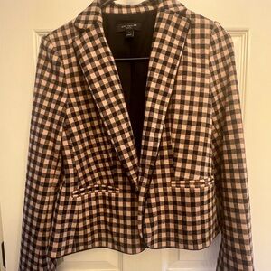 Ann Taylor. Black and tan checkered blazer